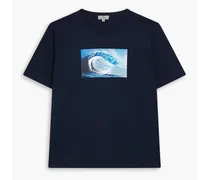 Canali Printed cotton-jersey T-shirt - Blue Blue