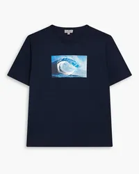 Canali Printed cotton-jersey T-shirt - Blue Blue