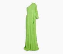 Alyssa one-sleeve draped jersey gown - Green