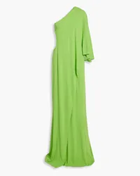 Halston Alyssa one-sleeve draped jersey gown - Green Green