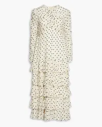 Zimmermann Tiered gathered polka-dot Swiss-dot midi dress - White White