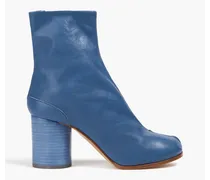 Tabi split-toe leather ankle boots - Blue