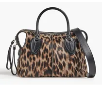 Any Bauletto printed calf hair and leather tote - Black
