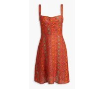 Rachel printed linen mini dress - Brown
