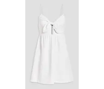 Alice Olivia - Melvina cutout linen-blend mini dress - White