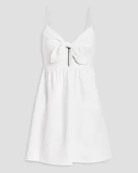 Alice + Olivia Alice Olivia - Melvina cutout linen-blend mini dress - White White