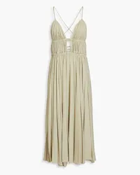 Valentino Garavani Cutout silk-jersey midi dress - Green Green