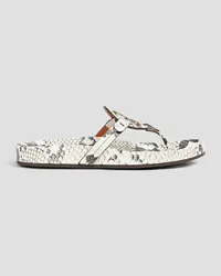 Tory Burch Braided snake-effect leather sandals - White White