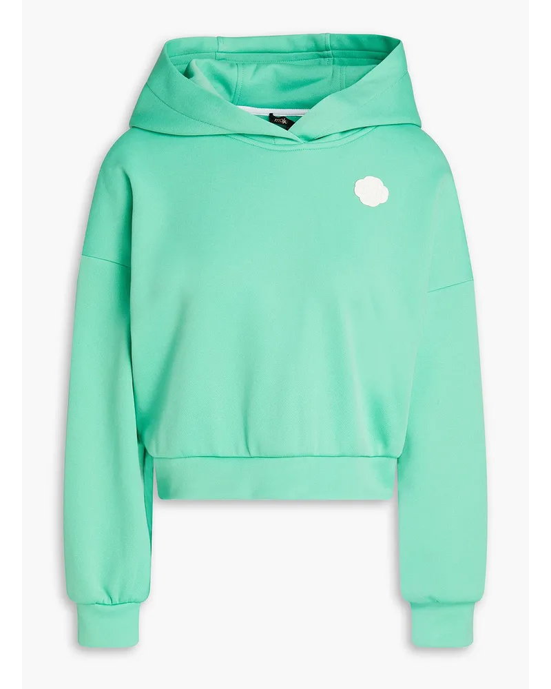 Cropped jersey hoodie - Green