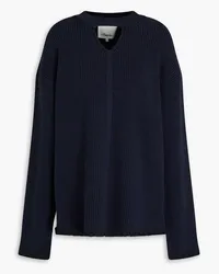 3.1 phillip lim Cutout ribbed cotton sweater - Blue Blue