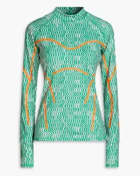 adidas Printed stretch-cotton jersey top - Green Green