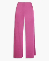 Vince Cropped satin-twill wide-leg pants - Purple Purple