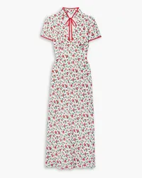 Cefinn Jacquetta cutout floral-print crepe midi dress - Red Red