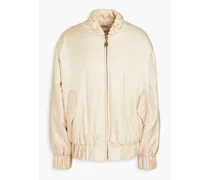 Silk-twill padded bomber jacket - Neutral