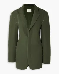 Dion Lee Oversized hook-embellished crepe blazer - Green Green