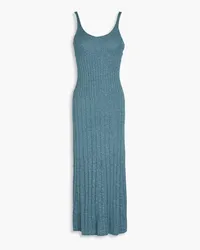 NAADAM Marled ribbed-knit midi dress - Blue Blue