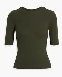 Frame Denim Ribbed modal-blend jersey top - Green Green