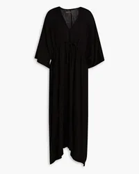 Enza Costa Cotton-seersucker kaftan - Black Black