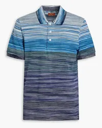 Missoni Space-dyed cotton-piqué polo shirt - Blue Blue