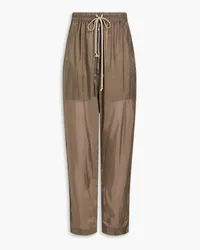 Rick Owens Eyelet-embellished cupro drawstring track pants - Neutral Neutral