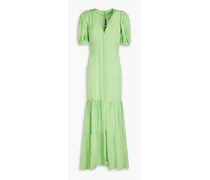 Tiered jacquard maxi dress - Green