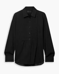 Nili Lotan Daniel pintucked cotton-voile shirt - Black Black