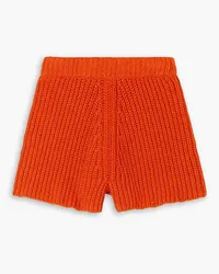 Alanui Palm Springs ribbed cotton shorts - Orange Orange