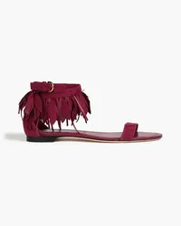 TOD'S Fringed suede sandals - Purple Purple