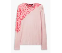 Tie-dyed cotton-jersey top - Pink