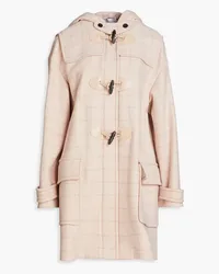 RED Valentino Checked wool-blend hooded coat - Pink Pink