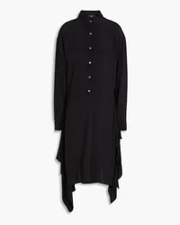 Theory Draped cady shirt dress - Black Black