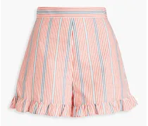 Striped cotton-poplin shorts - Pink