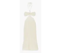 Mina cutout crinkled cotton-gauze halterneck maxi dress - Neutral