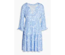Cape Mala paisley-print mousseline mini dress - Blue