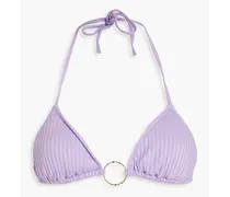 Miami ribbed triangle bikini top - Purple