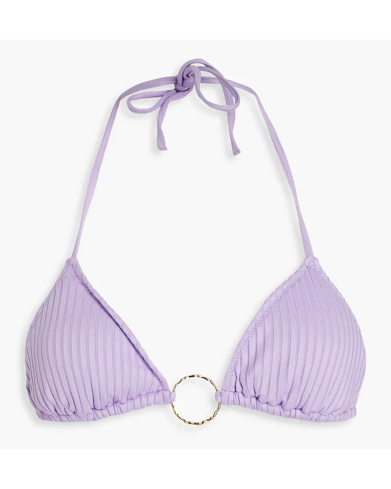 Melissa Odabash Miami ribbed triangle bikini top - Purple Purple