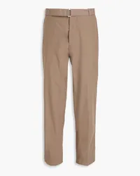 Officine Generale Tapered belted cotton chinos - Neutral Neutral