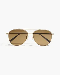 Dunhill Gold-tone metal aviator-frame sunglasses - Metallic Metallic