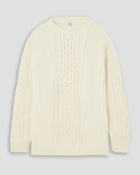 Totême Oversized cable-knit wool sweater - White White