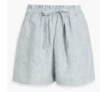 Asa striped linen shorts - Blue