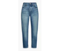 Rag & Bone Nina cropped faded high-rise slim-leg jeans - Blue Blue
