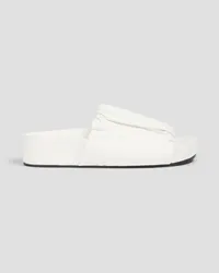 Jil Sander Gathered leather platform slides - White White