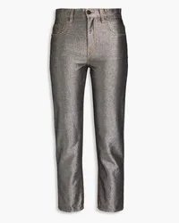 Missoni Cropped metallic high-rise straight-leg jeans - Metallic Metallic