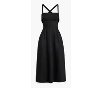 Carmellia linen midi dress - Black