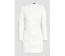 April sequined tulle mini dress - White