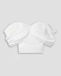 Rosie Assoulin Farfalle-n Off Your Shoulder gathered poplin top - White White