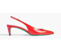 Leather slingback pumps - Red