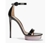Godiva 135 patent-leather platform sandals - Black