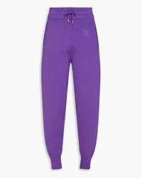 Sandro Embroidered French terry track pants - Purple Purple