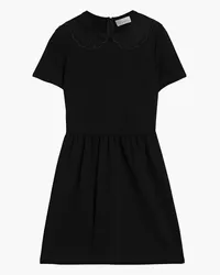 RED Valentino Point d'esprit-trimmed gathered ponte mini dress - Black Black